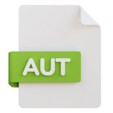 3 D Illustration Of Aut File Extension 3D Icon