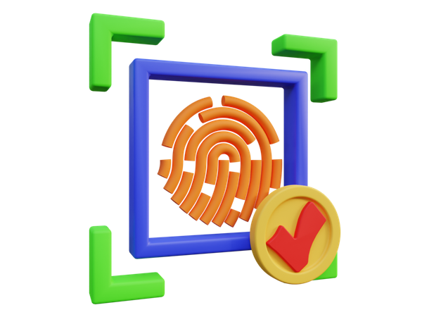 Autenticación biométrica  3D Icon