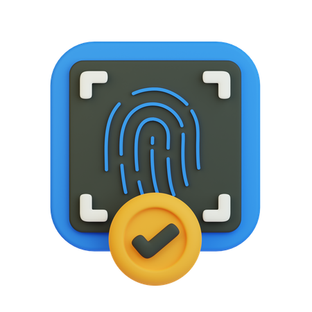 Autenticación de huellas dactilares  3D Icon