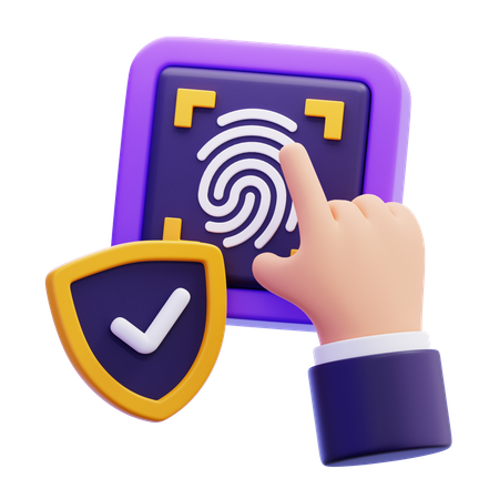 Autenticación de huellas dactilares  3D Icon