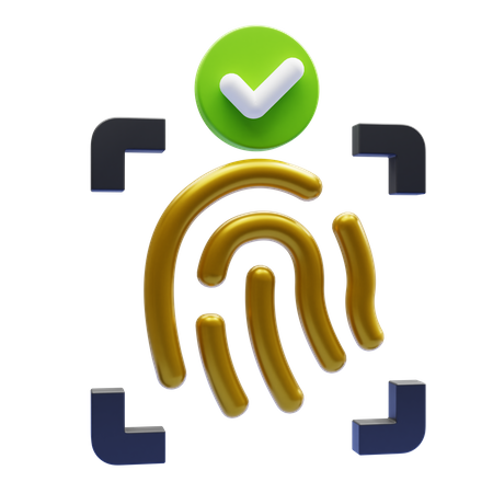 Autenticación de huellas dactilares  3D Icon