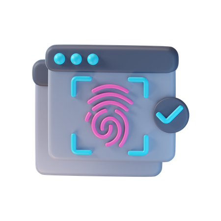 Autenticación de huellas dactilares  3D Icon