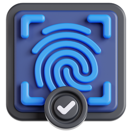Autenticación de huellas dactilares  3D Icon