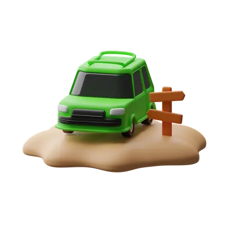 Auto am Strand  3D Icon