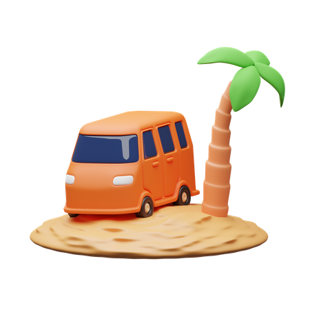 Auto im Urlaub  3D Icon