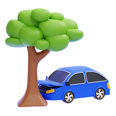 Auto gegen Baum geprallt  3D Icon