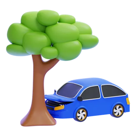 Auto gegen Baum geprallt  3D Icon