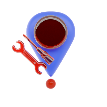 Auto Repair Workshop Location  3D Icon