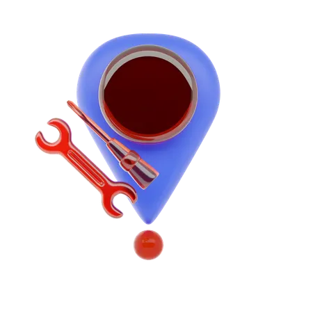 Auto Repair Workshop Location  3D Icon