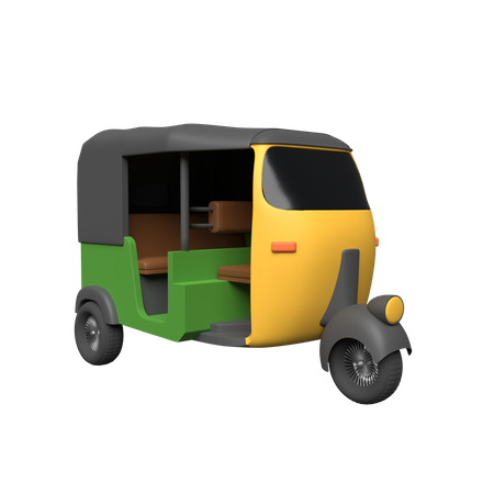 Auto Rickshaw 3D Illustration