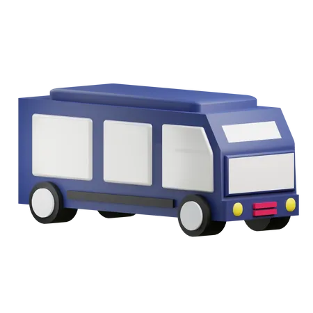 Ilustracion De Autobus De Renderizado 3 D Con Fondo Transparente 3D Icon