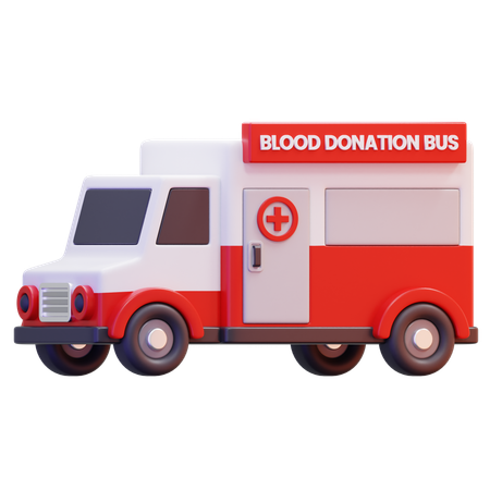 Autobús de donación de sangre  3D Icon