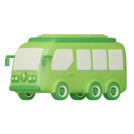 Icono 3 D De Transporte Ecologico De Autobus Electrico 3D Icon