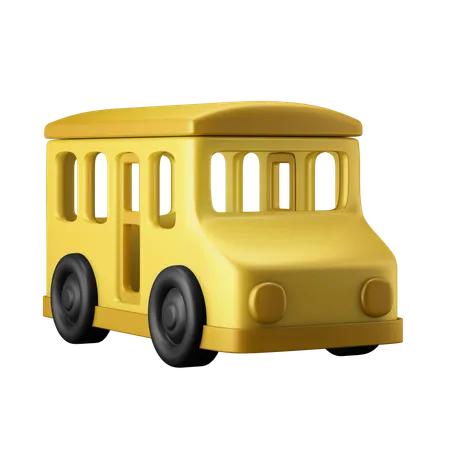Icono 3 D Del Tema Escolar De Educacion Del Autobus Escolar Con Color Editable Psd 3D Illustration