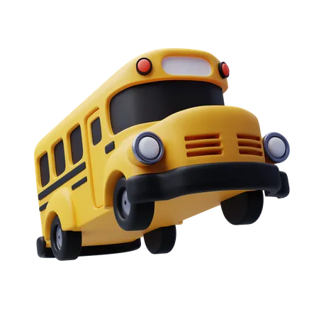 Icono 3 D Del Autobus Escolar Amarillo Concepto De Regreso A La Escuela 3D Icon