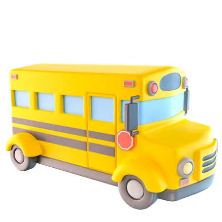 Icono De Ilustracion 3 D Del Autobus Escolar 3D Icon