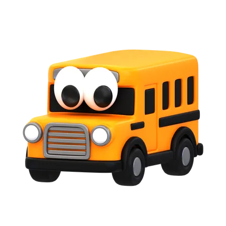 Autobús escolar de dibujos animados  3D Icon