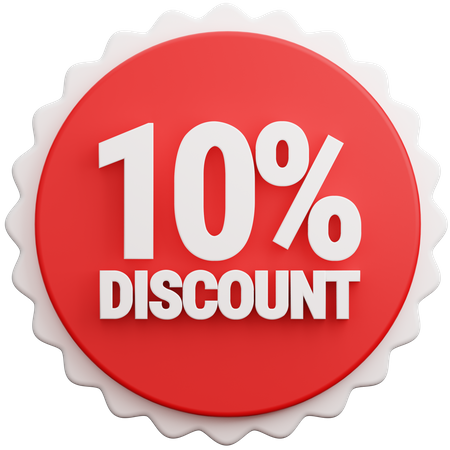 Autocollant de 10 pour cent  3D Icon