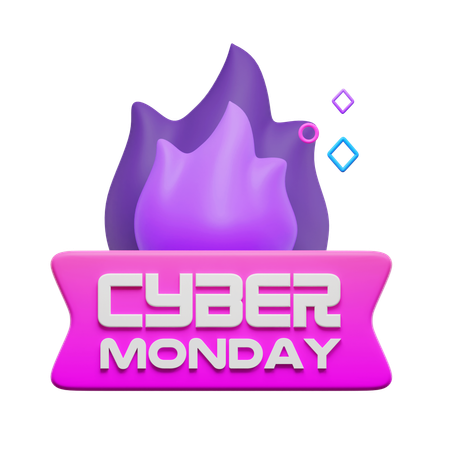 Autocollant de feu du Cyber Monday  3D Icon