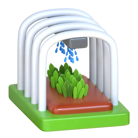 Automatic Watering 3 D Smart Farming Icon 3D Icon