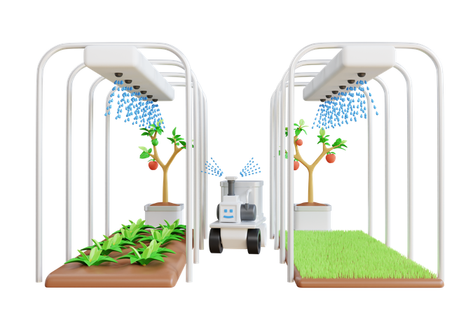 Automatic watering machine  3D Illustration