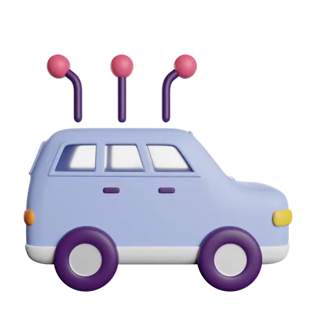 Autonomous Electric Car 3D Icon