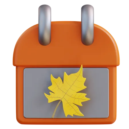 3 D Illustration Autumn Calendar 3D Icon