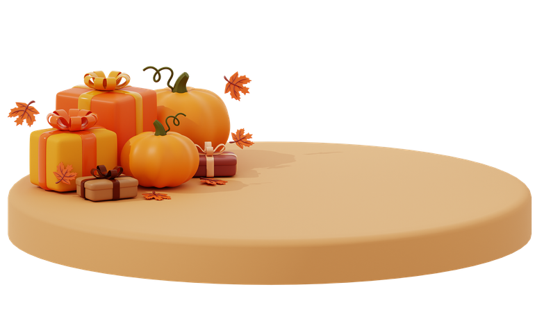 Autumn Gift Above The Podium  3D Icon