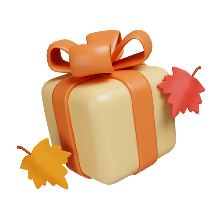 Autumn Gift Box  3D Icon