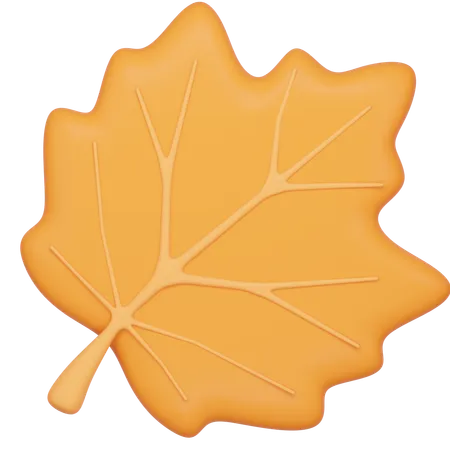3 D Autumn Leaf Icon 3D Icon