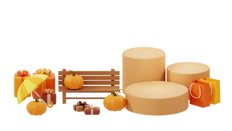 Autumn Podium 8  3D Icon