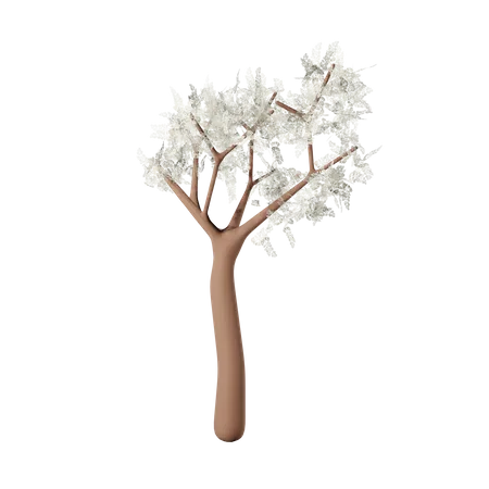 3 D Design White Bush Autumn 3D Icon