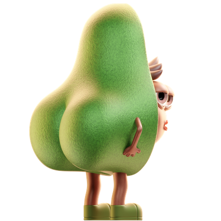 Avacado Showing Butt  3D Icon