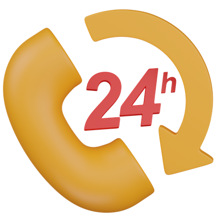 24時間対応  3D Icon