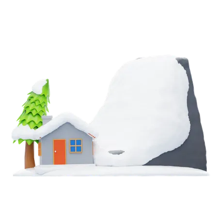 Avalancha de nieve  3D Icon