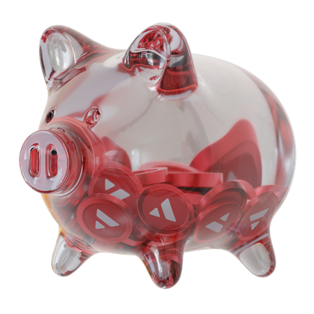 Avalanche (AVAX) Clear Glass Piggy Bank 3D Icon