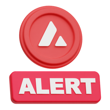 Avalanche coin  alert  3D Icon