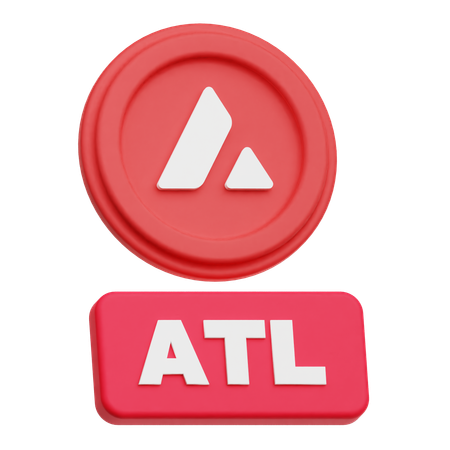 Avalanche coin  ATL  3D Icon