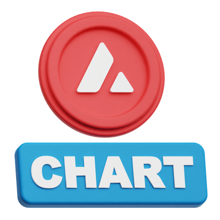 Avalanche coin  chart  3D Icon