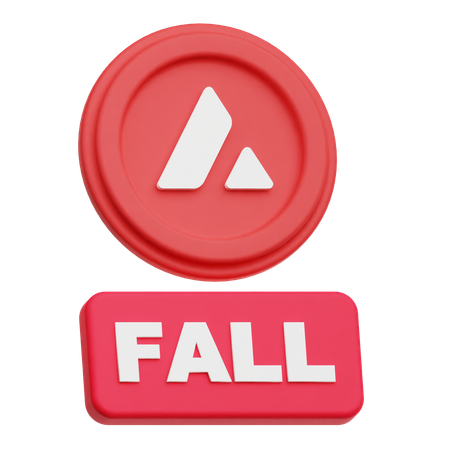 Avalanche coin  fall  3D Icon