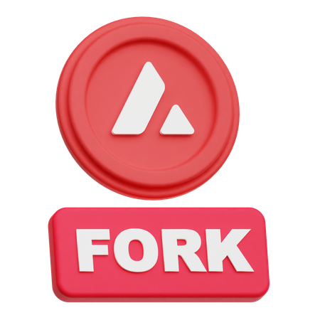 Avalanche coin  fork  3D Icon