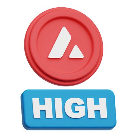 Avalanche coin  high  3D Icon