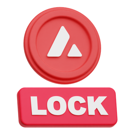 Avalanche coin  lock  3D Icon