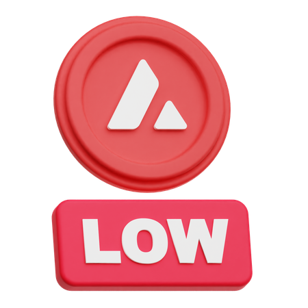 Avalanche coin  low  3D Icon
