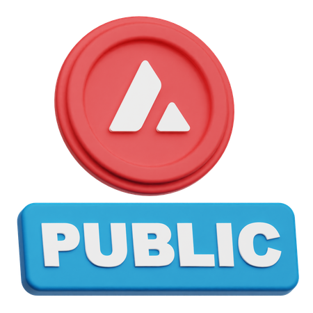 Avalanche coin  public  3D Icon