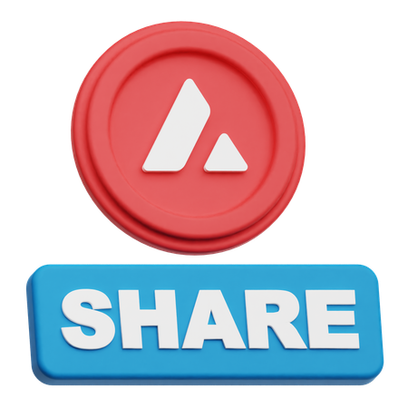 Avalanche coin  share  3D Icon