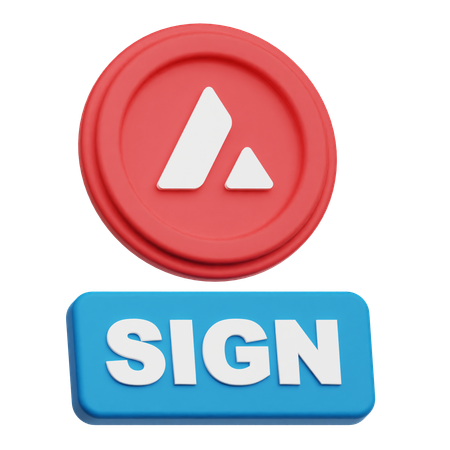 Avalanche coin  sign  3D Icon