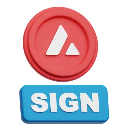 Avalanche coin  sign  3D Icon