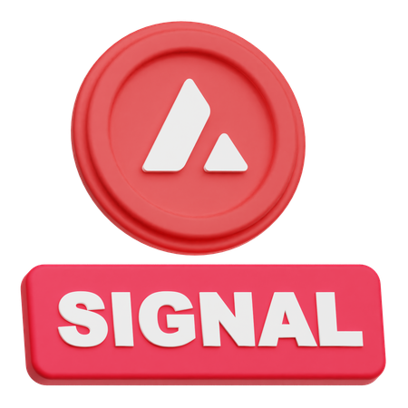 Avalanche coin  signal  3D Icon