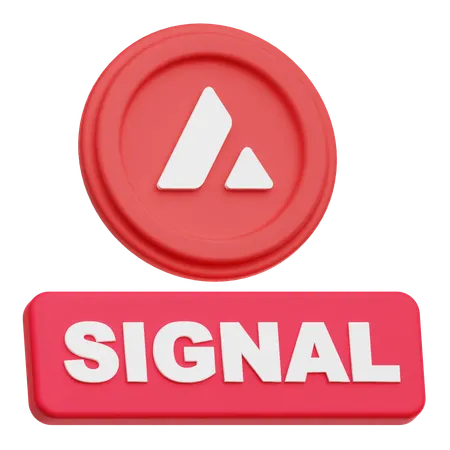 Avalanche coin  signal  3D Icon